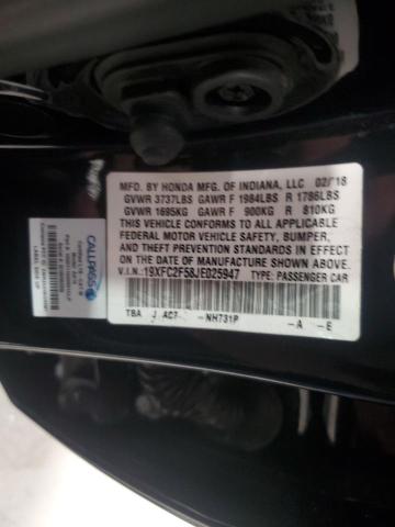 Photo 11 VIN: 19XFC2F58JE025947 - HONDA CIVIC LX 