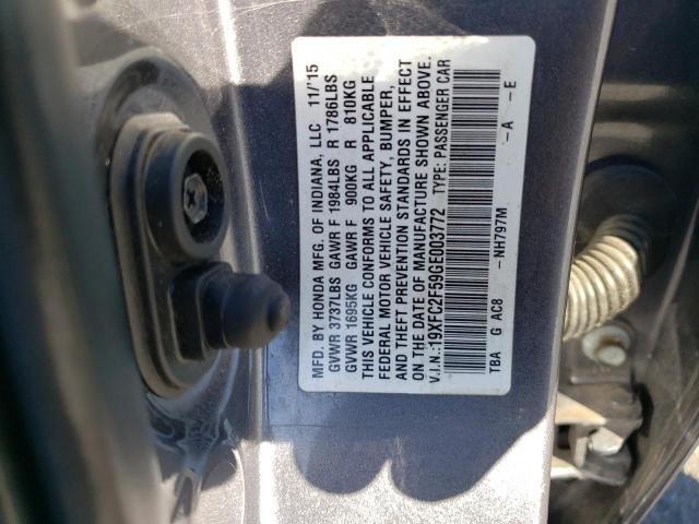 Photo 11 VIN: 19XFC2F59GE003772 - HONDA CIVIC 