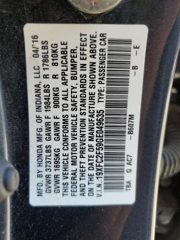 Photo 11 VIN: 19XFC2F59GE049635 - HONDA CIVIC LX 