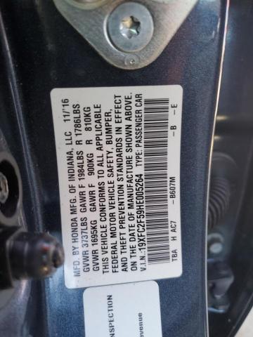 Photo 9 VIN: 19XFC2F59HE005264 - HONDA CIVIC LX 