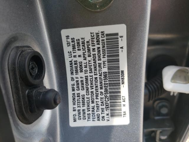 Photo 9 VIN: 19XFC2F59HE015969 - HONDA CIVIC LX 