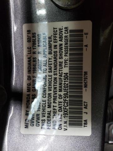 Photo 12 VIN: 19XFC2F59JE021504 - HONDA CIVIC 