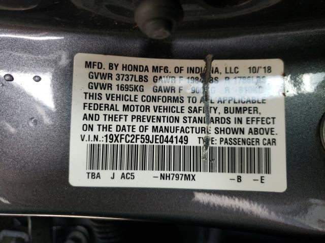 Photo 9 VIN: 19XFC2F59JE044149 - HONDA CIVIC LX 