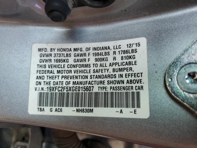 Photo 11 VIN: 19XFC2F5XGE015607 - HONDA CIVIC LX 