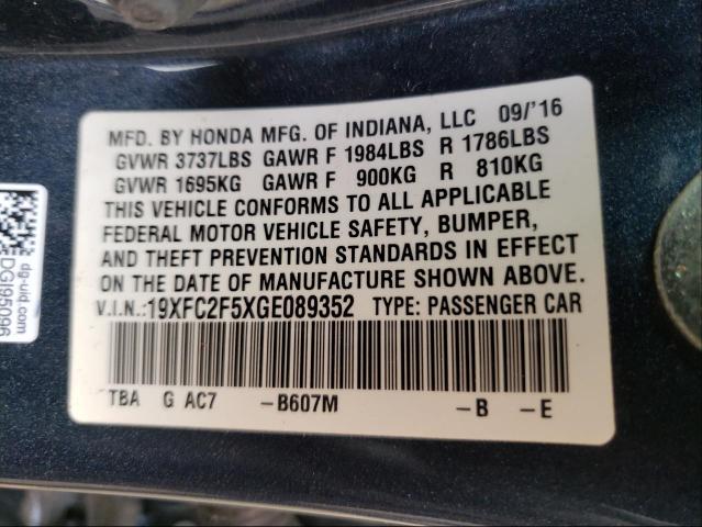 Photo 9 VIN: 19XFC2F5XGE089352 - HONDA CIVIC LX 