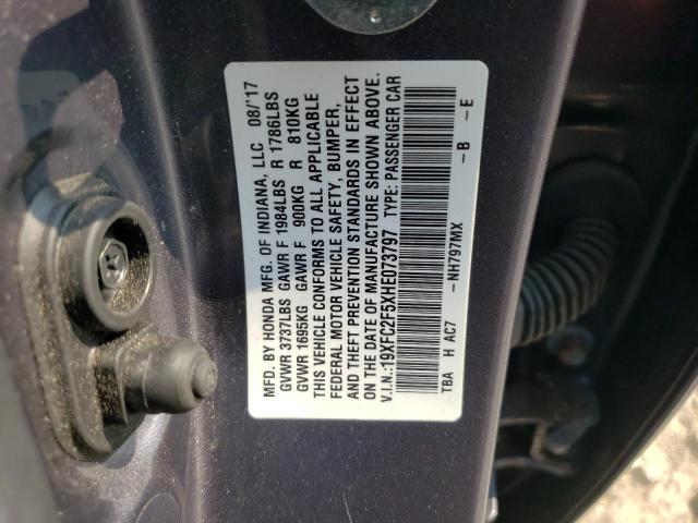 Photo 9 VIN: 19XFC2F5XHE073797 - HONDA CIVIC LX 