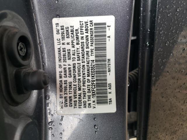 Photo 11 VIN: 19XFC2F61KE035214 - HONDA CIVIC LX 