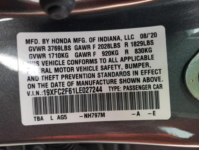 Photo 9 VIN: 19XFC2F61LE027244 - HONDA CIVIC LX 