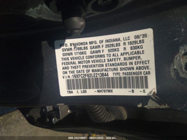 Photo 8 VIN: 19XFC2F62LE213844 - HONDA CIVIC SEDAN 