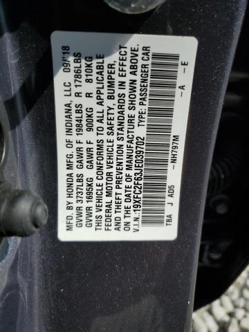 Photo 9 VIN: 19XFC2F63JE039702 - HONDA CIVIC LX 