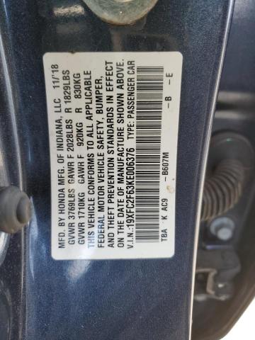 Photo 11 VIN: 19XFC2F63KE006376 - HONDA CIVIC 