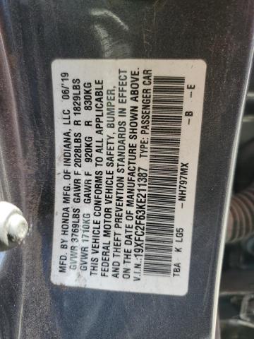 Photo 12 VIN: 19XFC2F63KE211387 - HONDA CIVIC LX 