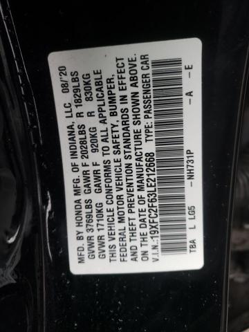 Photo 11 VIN: 19XFC2F63LE212668 - HONDA CIVIC LX 