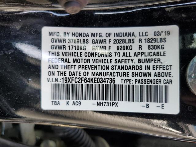 Photo 12 VIN: 19XFC2F64KE034736 - HONDA CIVIC LX 