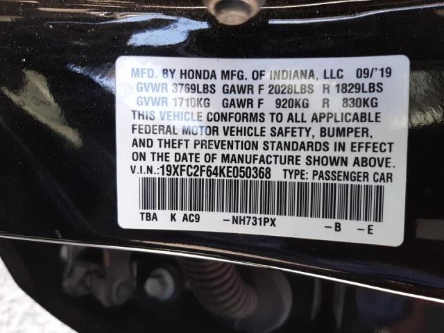 Photo 9 VIN: 19XFC2F64KE050368 - HONDA CIVIC LX 