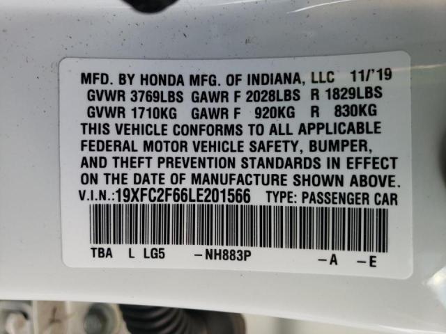 Photo 9 VIN: 19XFC2F66LE201566 - HONDA CIVIC LX 