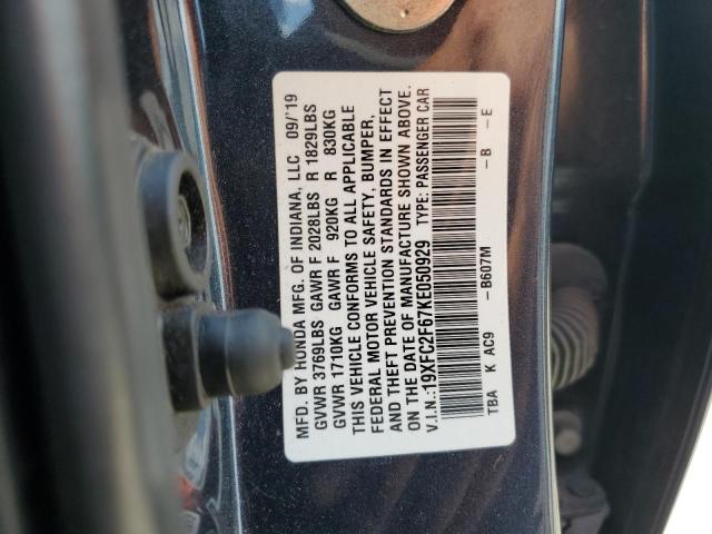 Photo 11 VIN: 19XFC2F67KE050929 - HONDA CIVIC LX 