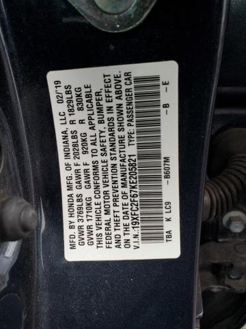 Photo 11 VIN: 19XFC2F67KE205821 - HONDA CIVIC LX 