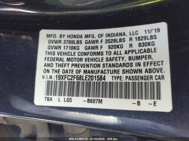Photo 8 VIN: 19XFC2F68LE201584 - HONDA CIVIC 