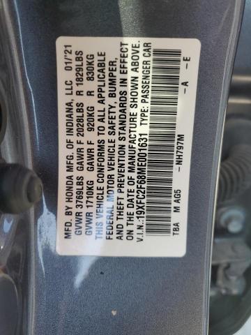 Photo 11 VIN: 19XFC2F68ME001631 - HONDA CIVIC LX 