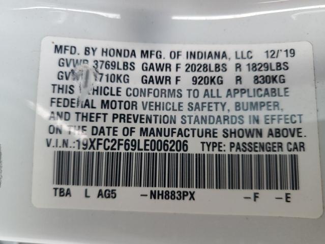 Photo 12 VIN: 19XFC2F69LE006206 - HONDA CIVIC LX 