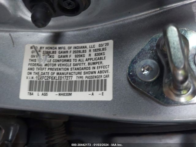 Photo 8 VIN: 19XFC2F6XLE017277 - HONDA CIVIC 