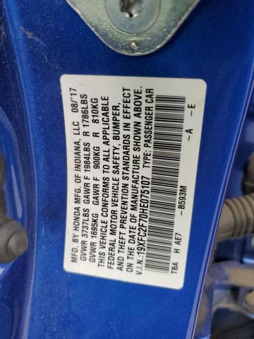 Photo 11 VIN: 19XFC2F70HE075107 - HONDA CIVIC EX 