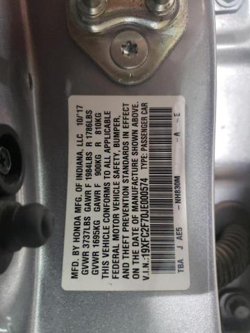 Photo 11 VIN: 19XFC2F70JE000574 - HONDA CIVIC 