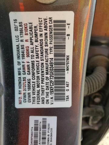 Photo 11 VIN: 19XFC2F72GE034914 - HONDA CIVIC 