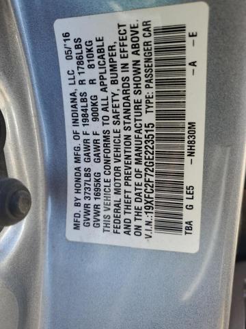 Photo 11 VIN: 19XFC2F72GE223515 - HONDA CIVIC EX 