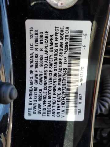 Photo 11 VIN: 19XFC2F72HE017645 - HONDA CIVIC 