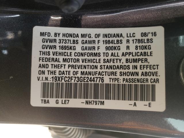 Photo 9 VIN: 19XFC2F73GE244776 - HONDA CIVIC EX 