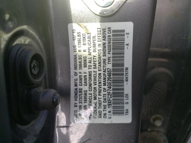 Photo 11 VIN: 19XFC2F74GE204657 - HONDA CIVIC EX 