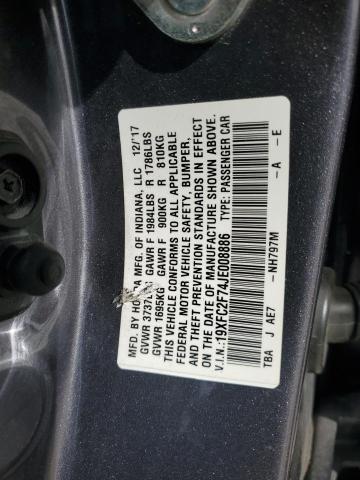 Photo 11 VIN: 19XFC2F74JE008886 - HONDA CIVIC EX 