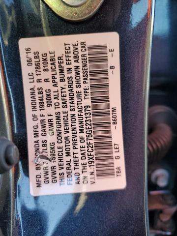 Photo 12 VIN: 19XFC2F75GE231379 - HONDA CIVIC EX 