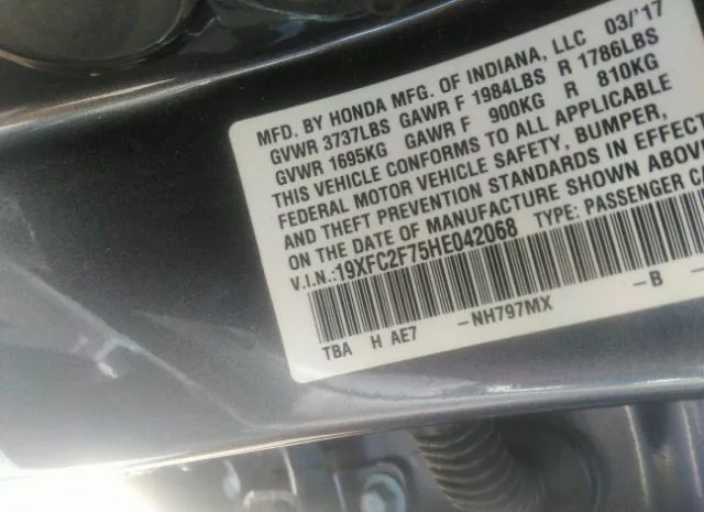 Photo 8 VIN: 19XFC2F75HE042068 - HONDA CIVIC SEDAN 