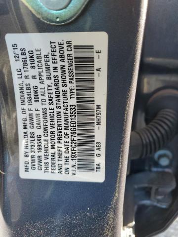 Photo 11 VIN: 19XFC2F76GE013533 - HONDA CIVIC 