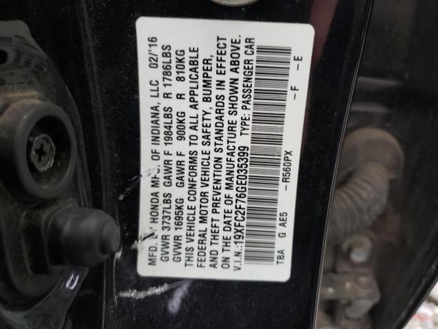 Photo 11 VIN: 19XFC2F76GE035399 - HONDA CIVIC EX 