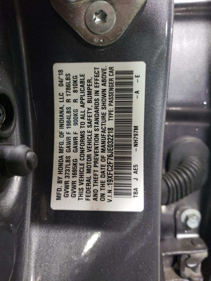 Photo 11 VIN: 19XFC2F76JE032218 - HONDA CIVIC 