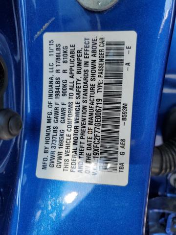 Photo 11 VIN: 19XFC2F77GE006719 - HONDA CIVIC EX 