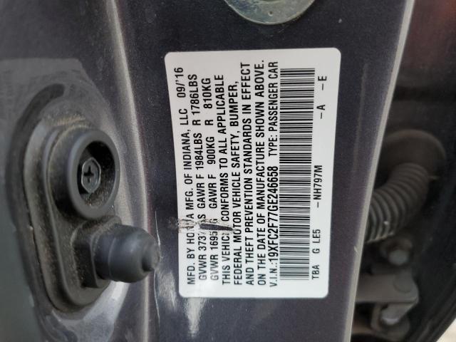 Photo 11 VIN: 19XFC2F77GE246658 - HONDA CIVIC EX 