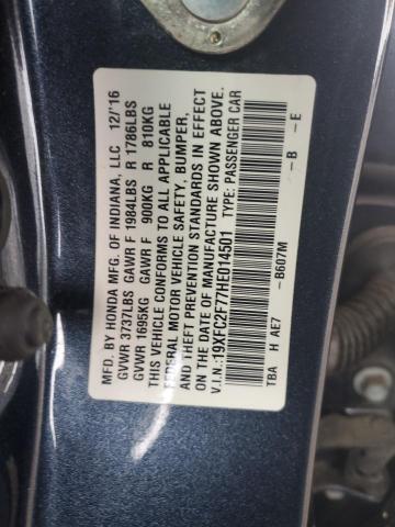 Photo 11 VIN: 19XFC2F77HE014501 - HONDA CIVIC 