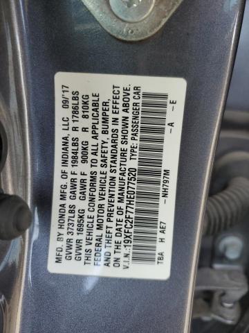 Photo 11 VIN: 19XFC2F77HE077520 - HONDA CIVIC EX 