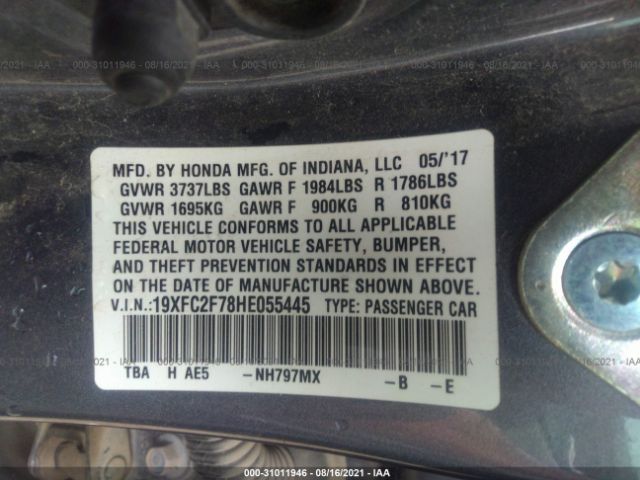 Photo 8 VIN: 19XFC2F78HE055445 - HONDA CIVIC SEDAN 