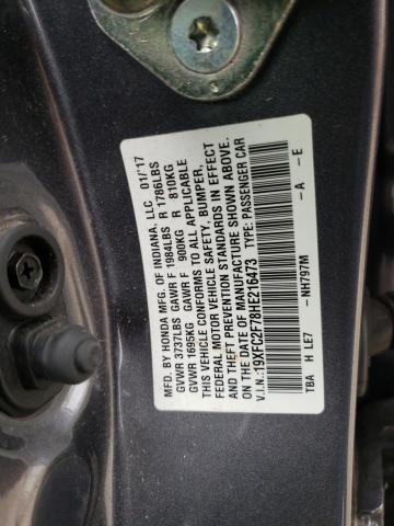 Photo 11 VIN: 19XFC2F78HE216473 - HONDA CIVIC EX 