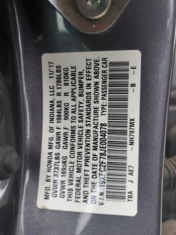 Photo 11 VIN: 19XFC2F78JE004078 - HONDA CIVIC 