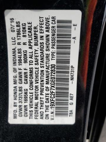 Photo 11 VIN: 19XFC2F7XGE072830 - HONDA CIVIC 