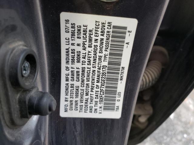 Photo 11 VIN: 19XFC2F7XGE235170 - HONDA CIVIC 