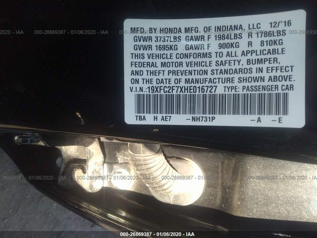 Photo 8 VIN: 19XFC2F7XHE016727 - HONDA CIVIC SEDAN 