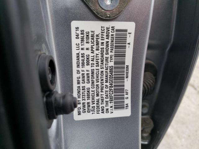 Photo 11 VIN: 19XFC2F84GE054865 - HONDA CIVIC 